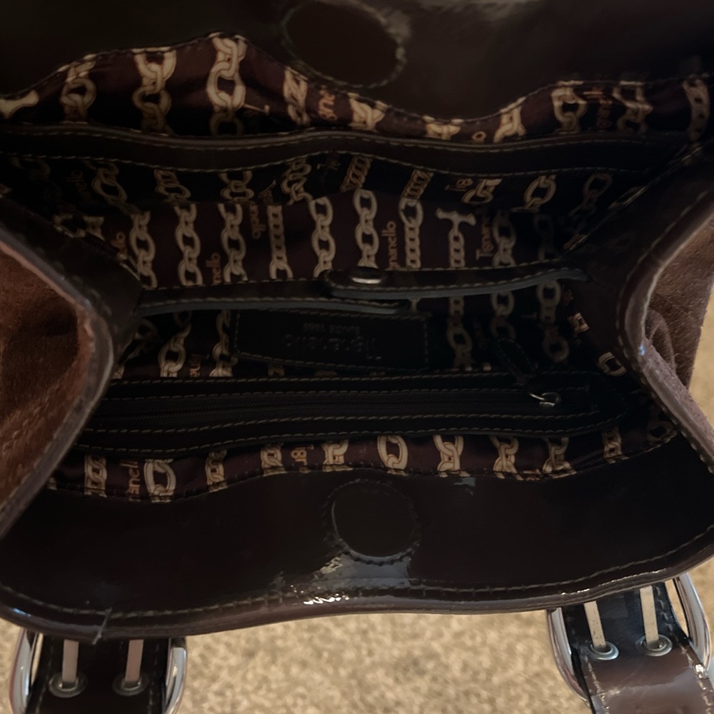 TIGNANELLO Brown Leather Satchel  Purse Handbag - Picture 3 of 4
